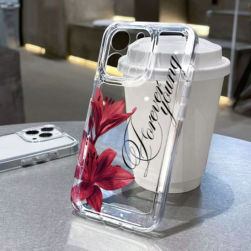 Phone Cases Xr Iphone - Bordeaux Lelie Engelse Letterpatroon Telefoonhoesje voor