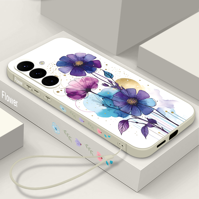 Phone Cases Galaxy A16 5G - Creatieve Bloemen Lanyard Telefoonhoesje voor Samsung