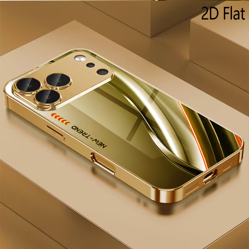 Phone Cases H&M - Gouden gestroomlijnd patroon gehard glas design