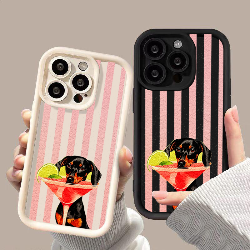 Phone Cases Xiaomi 15 - Schattige hond met strepen print schokbestendige