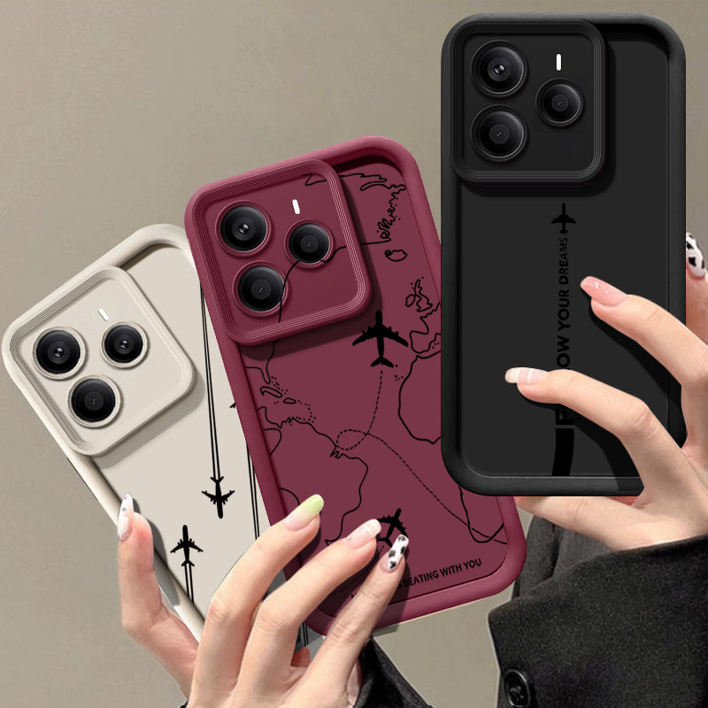 Phone Cases Xiaomi 15 - Telefoonhoesje van TPU met vliegroute-patroon voor