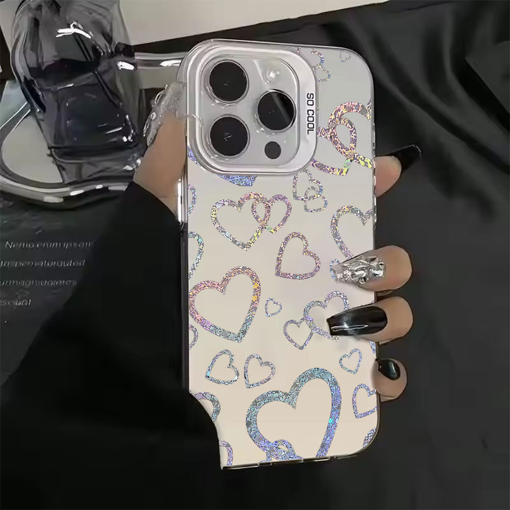 Kleurrijke hoes met hartprint  - Phone Cases For Iphone 16 recensie en prijs