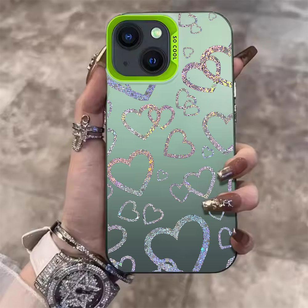 Kleurrijke hoes met hartprint  - Phone Cases For Iphone 16 recensie en prijs